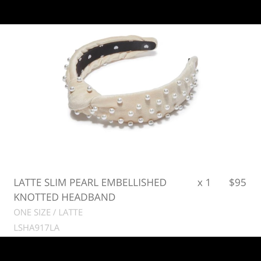 NWOT Lele Sadoughi Pearl headband